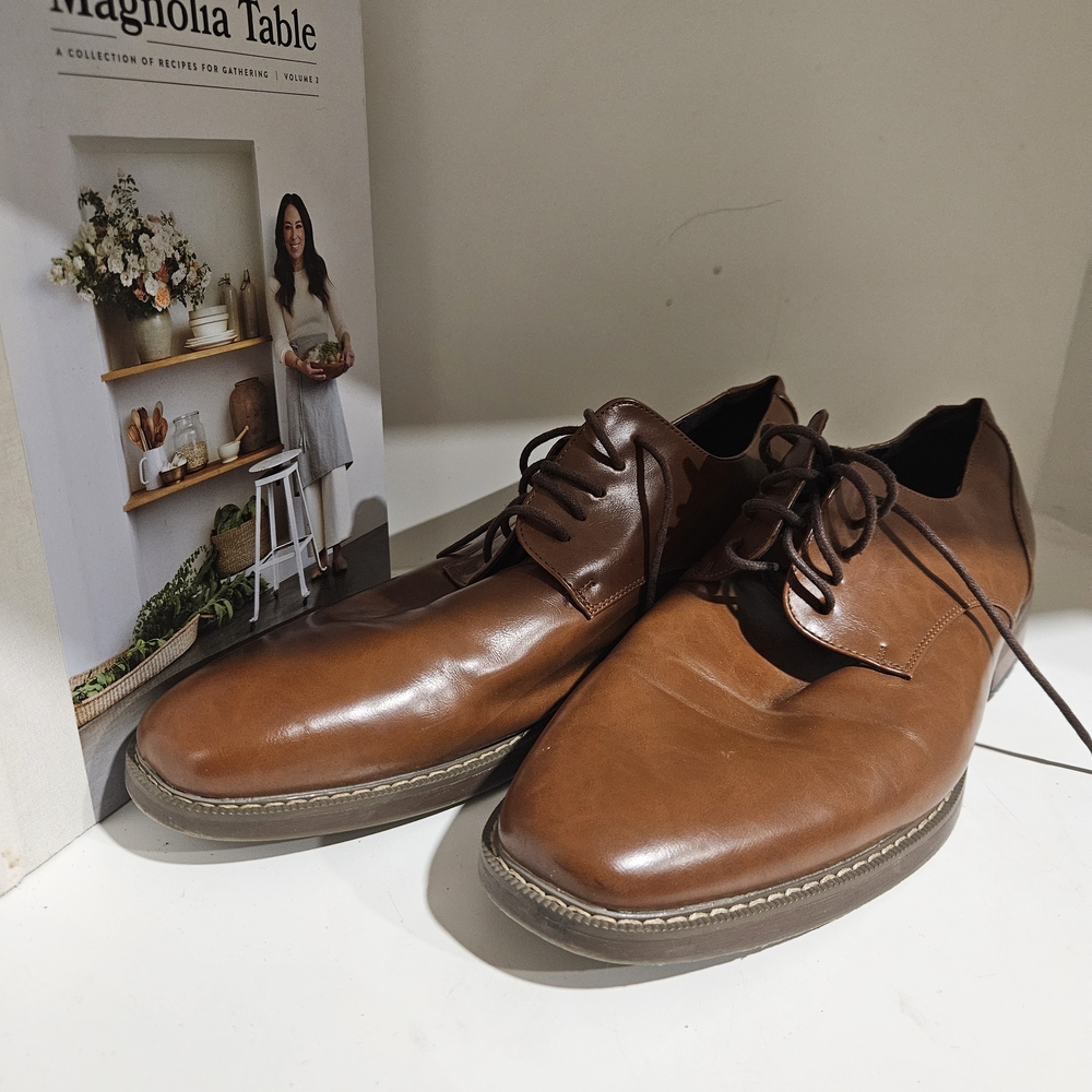 Men's Brown Leather Lace-Up Dress Shoes